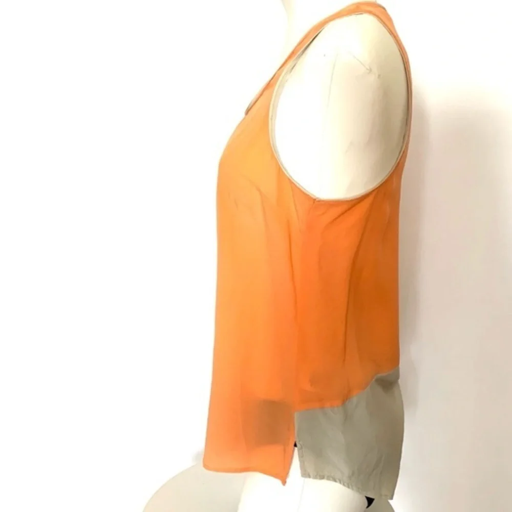 Anthropologie Maeve Hi-Low Silk Peach & Tank Tank